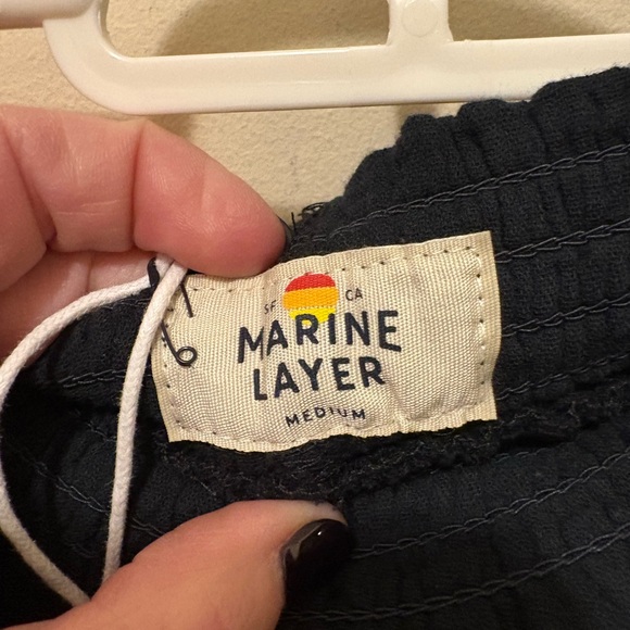 NWT Marine layer Corrine wide leg cotton gauze pant black size medium - Picture 5 of 10